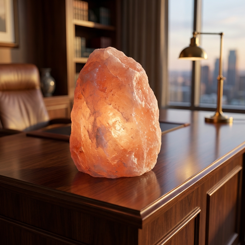 Pink Himalayan Salt on Executive Desk